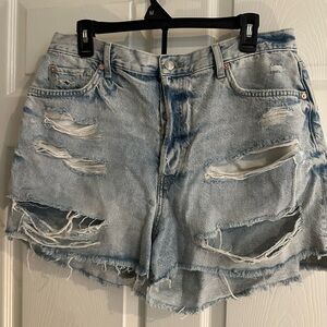 We The Free Blue Vintage-Inspired Jean Shorts